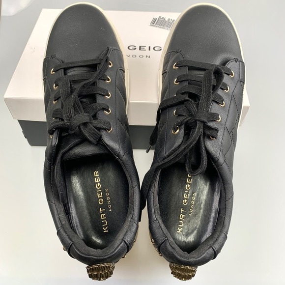 Kurt Geiger Ludo Quilted Sneaker Size 41.5 Black - Picture 10 of 11